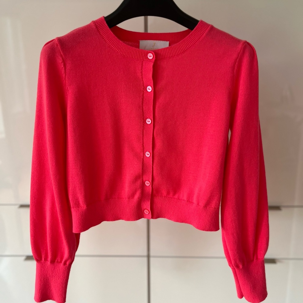 Jacadi Hot Pink Cropped Cardigan
